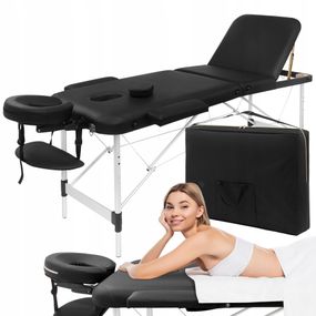 Массажный стол складной 4FIZJO Massage Table+ Alu W60 Black (P-5907739318381)
