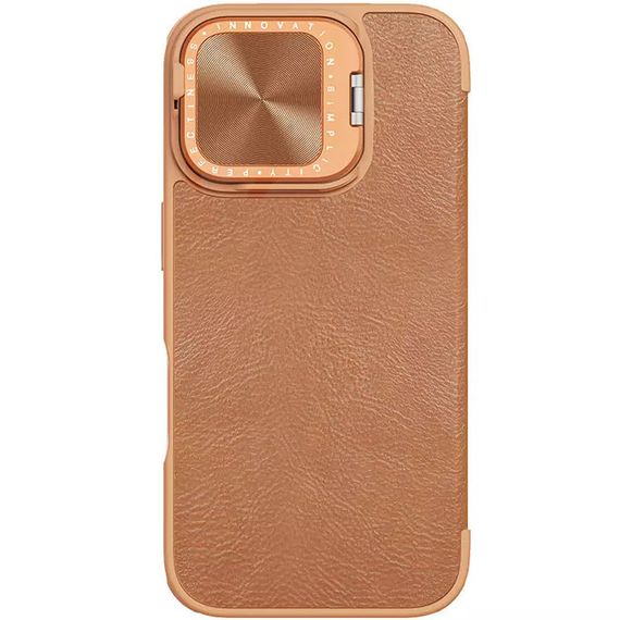 Шкіряний чохол-книжка Nillkin Qin Prop для Apple iPhone 16 (6.1") Brown | Зображення 1