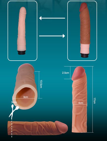 Насадка на член - Pleasure X-Tender Penis Sleeve Add 1" Flesh sexstyle | Зображення 2