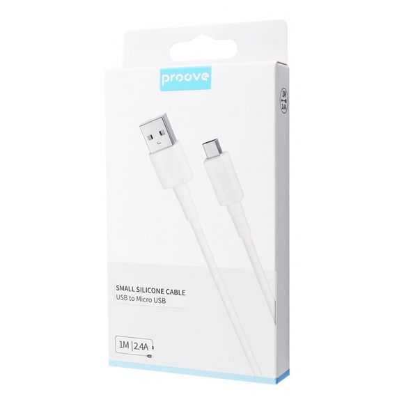 Кабель Proove Small Silicone Micro USB 2.4A (1m), 1.0 м | Зображення 1