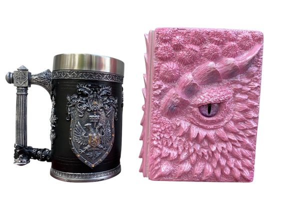 Подарунковий набір Кухоль 3D Щит і Корона та Блокнот 3D «Дракон Єдинорога»