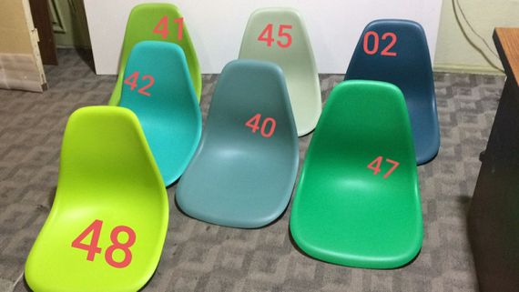 Стул обеденный пластиковый на буковых ножках Nik N Eames DSW, цвет сиденья Зеленый 45 | Зображення 1