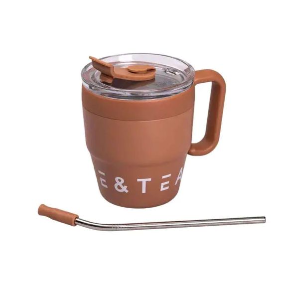 Термочашка Coffee & Tea з трубочкою коричнева HP-14-23BR | Зображення 2