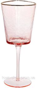 Набор 4 фужера Diva Pink бокалы для вина 400мл, розовый с золотым кантом BD-579-250