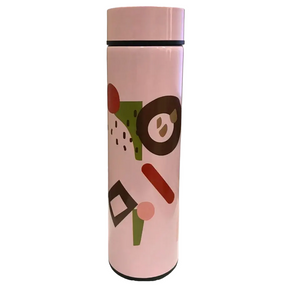 Термос с индикатором температуры 500мл Розовый с рисунком