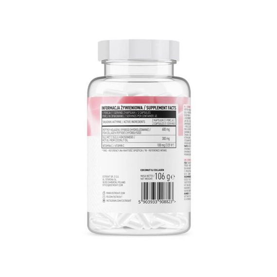 Спеціальна добавка OstroVit Collagen &amp; MCT Oil from coconut 180caps | Зображення 1