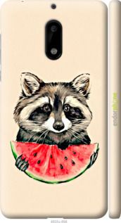 Чохол на Nokia 6 Єнотик з кавуном "4605m-898-2448"
