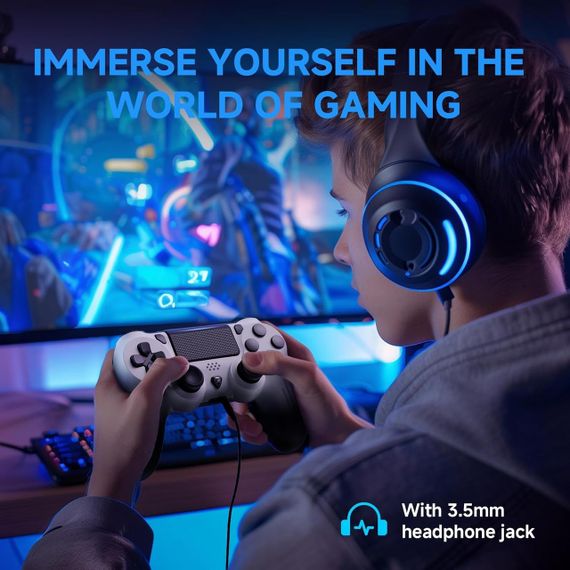 Контролер джойстик для PS4, для PS4/Pro/Slim/ПК, подвійна вібрація, гіроскоп, акумулятор 600 мА, ECHTPower | Зображення 2