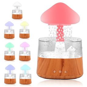 Зволожувач повітря Гриб з ефектом дощу та підсвіткою 300мл, від USB, MUSHROOM / Ароматизуючий нічник / Ультразвуковий аромадифузор