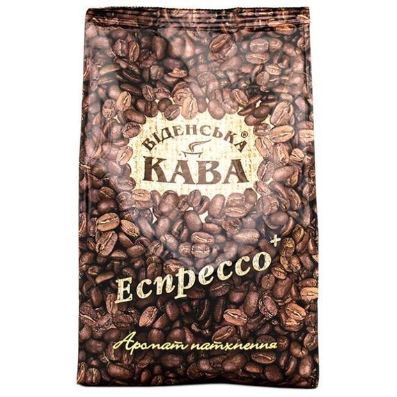 Кава 100% арабіка в зернах середнього обсмажування з гірчинкою Espresso Plus ТМ "Віденська кава", 500г