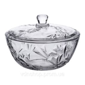 Салатниця скляна з кришкою 24 см під кришталь HP-YH-62