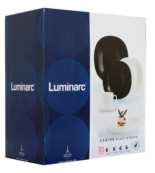 Столовий сервіз Luminarc Carine Black/White N1500, 30 предметів, на 6 персон | Зображення 2