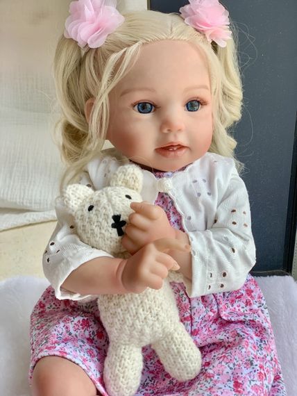 Колекційна Силіконова Лялька Реборн Пупс Дівчинка Блондинка Марта (Вінілова Лялька) Висота 50 см | Зображення 2