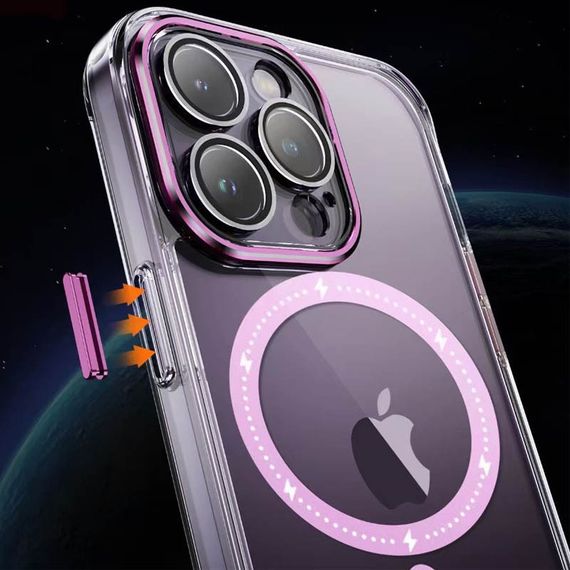 Чехол TPU+PC Colorful with MagSafe для Apple iPhone 14 Pro (6.1") Pink | Зображення 4