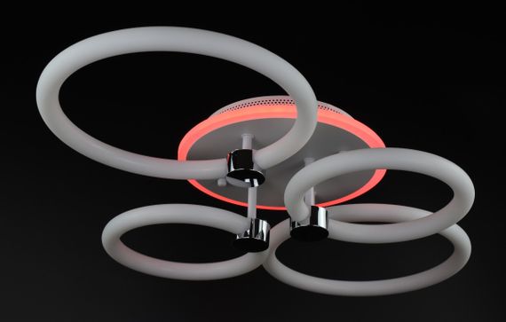 Люстра світлодіодна стельова LED світильник для квартири на стелю лед з пультом 26950 Білий 12х43х65 см. | Зображення 5