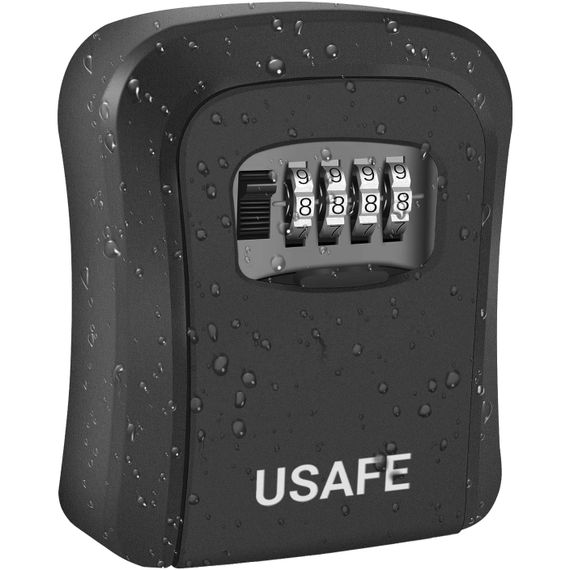 Зовнішній міні сейф для ключів uSafe KS-03p, з кодовим замком, настінний, пластиковий, Чорний | Зображення 1