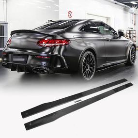 Боковые пороги V2 (для C43/C63 AMG 2015-2019, Карбон) для Mercedes C-сlass W205