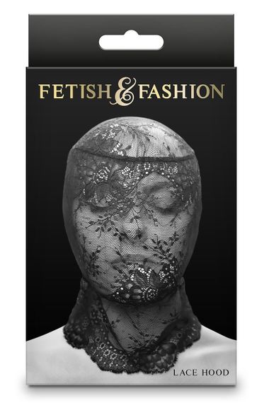 Капюшон-маска на все обличчя мереживний NS Novelties Fetish & Fashion Lace Hood чорний sexstyle | Зображення 1