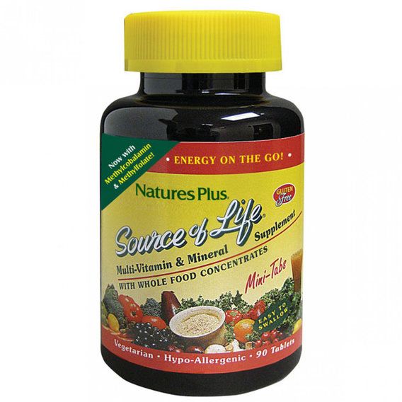 Вітамінно-мінеральний комплекс Nature's Plus Source Of Life, Multi-Vitamin & Mineral Supplement with Whole Food Concentrates 90 Mini Tabs