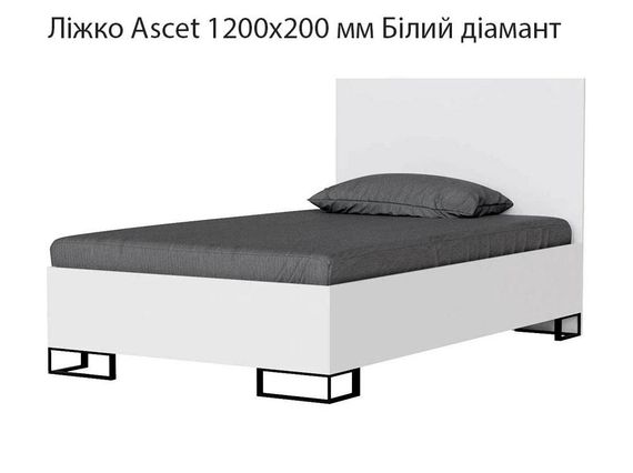 Ліжко Ascet (Аскет) Art in Head, у скандинавському стилі 1200х20000 мм колір Білий діамант