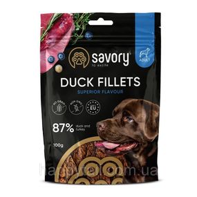 Ласощі для собак Savory (Сейворі) Fillet Turkey With Duck — філе індички з качкою, 100 г
