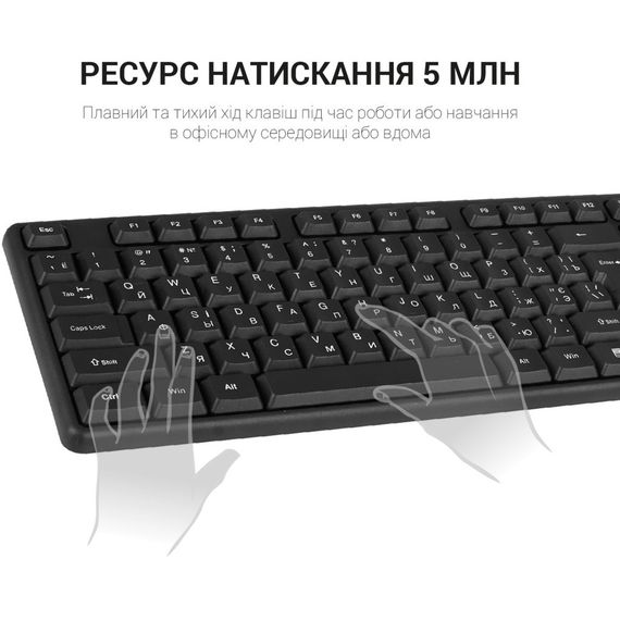 Клавіатура OfficePro SK166 USB Black (SK166) | Зображення 5