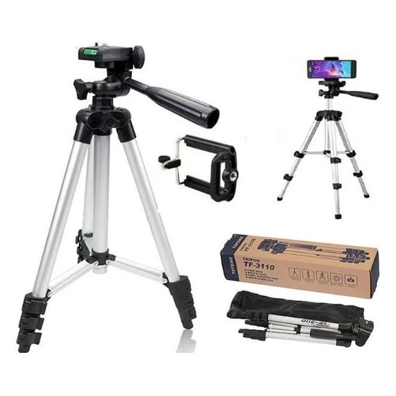 Штатив для телефона и фотоаппарата Tripod 3110 PRO портативный трипод 0,35-1.02м высота. Цвет: серебряный | Зображення 3