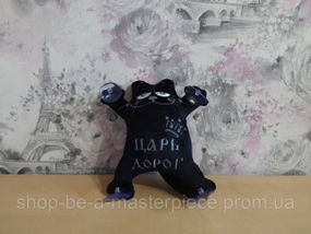 Игрушка кот Саймона в машину c вышивкой Царь Дорог черный  подарок автомобилисту 03070