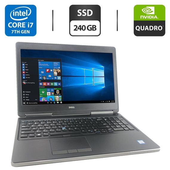 Мобильная рабочая станция Dell Precision 7520 / 15.6" (1920x1080) IPS / Intel Core i7-7700HQ (4 (8) ядра по 2.8 - 3.8 GHz) / 16 GB DDR4 / 240 GB SSD / nVidia Quadro M1200, 4 GB GDDR5, 256-bit б/у