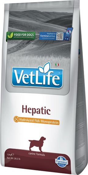 Сухой корм для собак с заболеваниями печени Farmina Vet Life Dog Hepatic, 12 кг