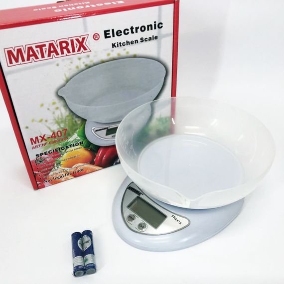 Весы для еды с чашей Matarix MX-407 5 кг, Весы для кулинара еды кухонные AO-88 | Зображення 8
