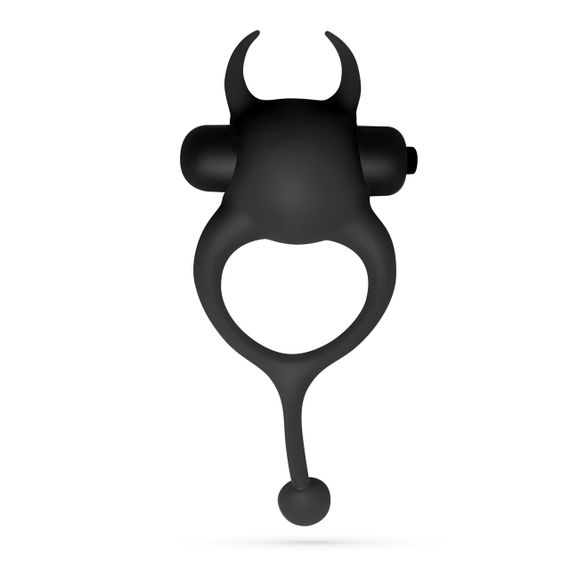 Виброкольцо CRUSHIOUS Daemon с рожками и хвостиком, 10 режимов, чёрное Sex Aura | Зображення 7