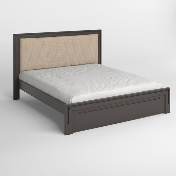 Полуторне дерев&#039;яне ліжко Mebigrand Торонто Т2 Графітовий (RAL9011)/Аляска 23 (бежевий) 120х200 см (MBG-7785) | Зображення 1