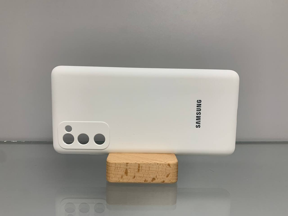 Samsung Galaxy S20 FE Протиударний чохол з логотипом софт тач білий