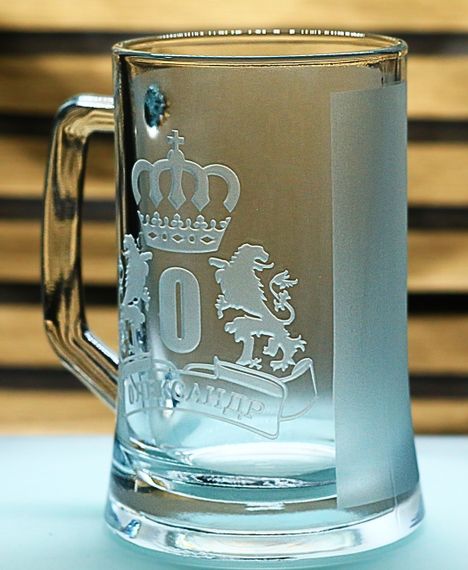 Именной пивной бокал 670 мл Александр персонализированная кружка с монограммой подарок для мужчины | Зображення 2