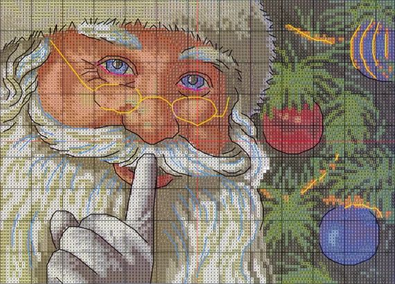 Набір для вишивання за нанесеною на канву схемою "Happy Christmas 3".  AIDA 14CT printed, 30*21 см | Зображення 3