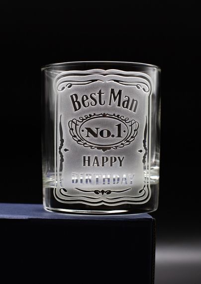 Подарункова склянка 300 мл для віскі соку води з гравіюванням найкращий чоловік