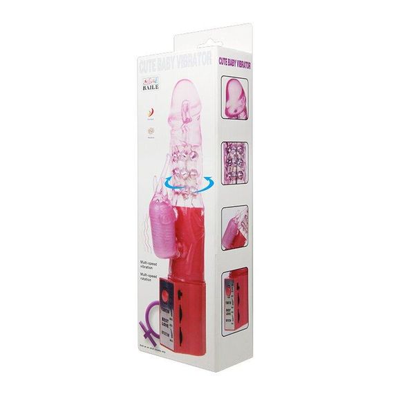 Вібратор з стимулятором клітора Cute Baby Vibrator, BW-004103 PINK Sex Aura | Зображення 1