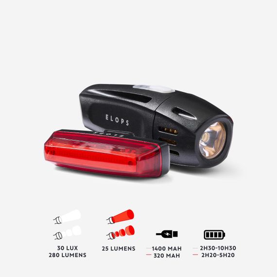 Комплект світлодіодних велосипедних ліхтарів 920 ST передній/задній USB - One Size | Зображення 4