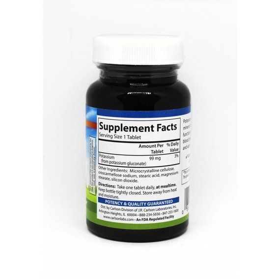 Микроэлемент Калий Carlson Labs Potassim 100 Tabs | Зображення 1