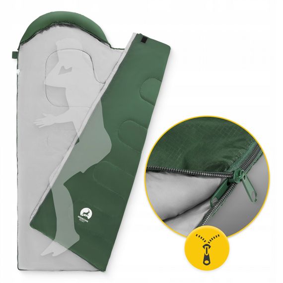 Спальний мішок (спальник) ковдра Mountain Goat Standard 2 в 1 MG0015 8 ...+20°C R Olive/Grey (P-5905973400961) | Зображення 1