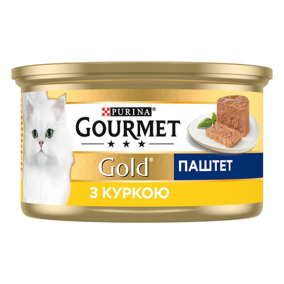 Влажный корм Purina GOURMET GOLD для взрослых котов, паштет с курицой 85г | Зображення 1