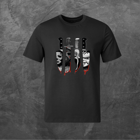 Футболка унісекс з принтом Halloween Хелловін персонажі базова чорна XS