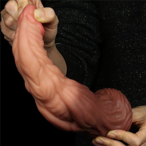Фаллоимитатор - Dual-Layered Silicone Cock 9.5" Brown Sex Aura | Зображення 7