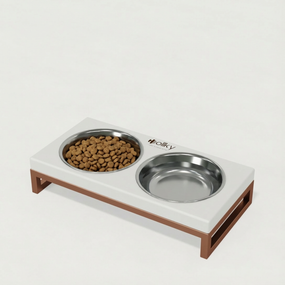 Миски на подставке для маленьких собак и котов Hollky Base XS (2 × 0,25 л) BXS-28145-GLWH