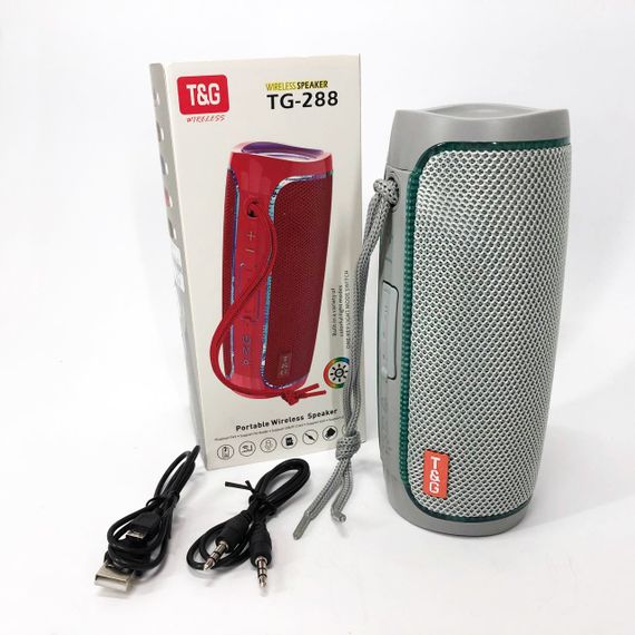 Портативна Bluetooth колонка з підсвічуванням LED TG288. OX-774 Колір: сірий | Зображення 1