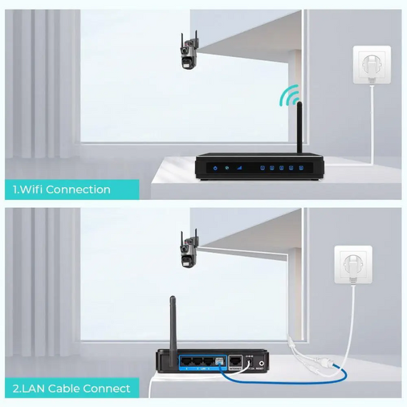 Охоронна поворотна камера з Wi-Fi, Камера відеоспостереження на дистанційному керуванні   знижка | Зображення 4