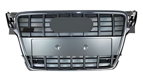 Передняя решетка RS-Style (2007-2011, серая с хромом) для Ауди A4 B8