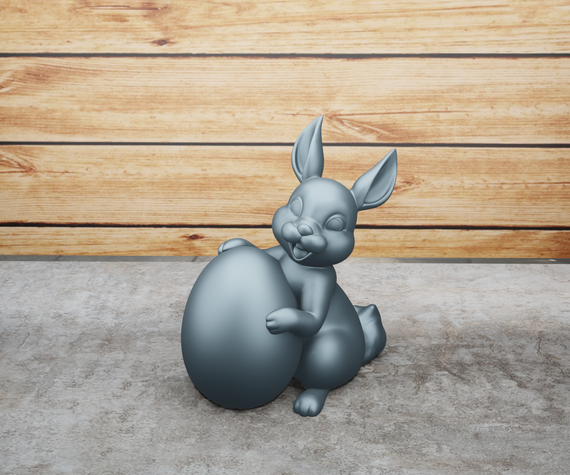 Стільничка Великоднільний кролик із яйцем Сірий металік, 50