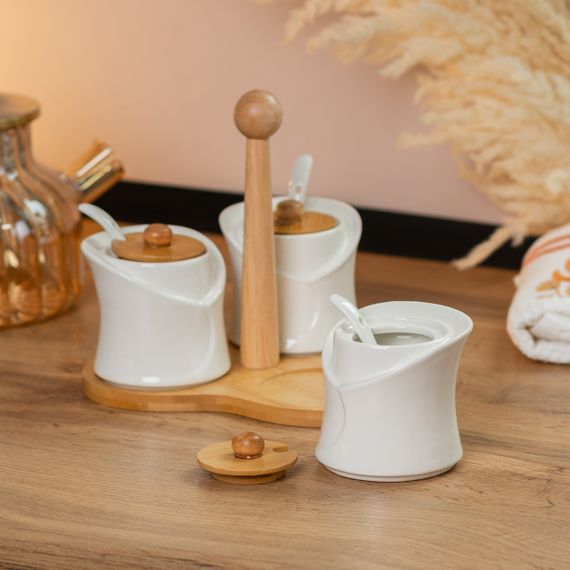 Набор баночек для специй 3 штуки на подставке | Зображення 1